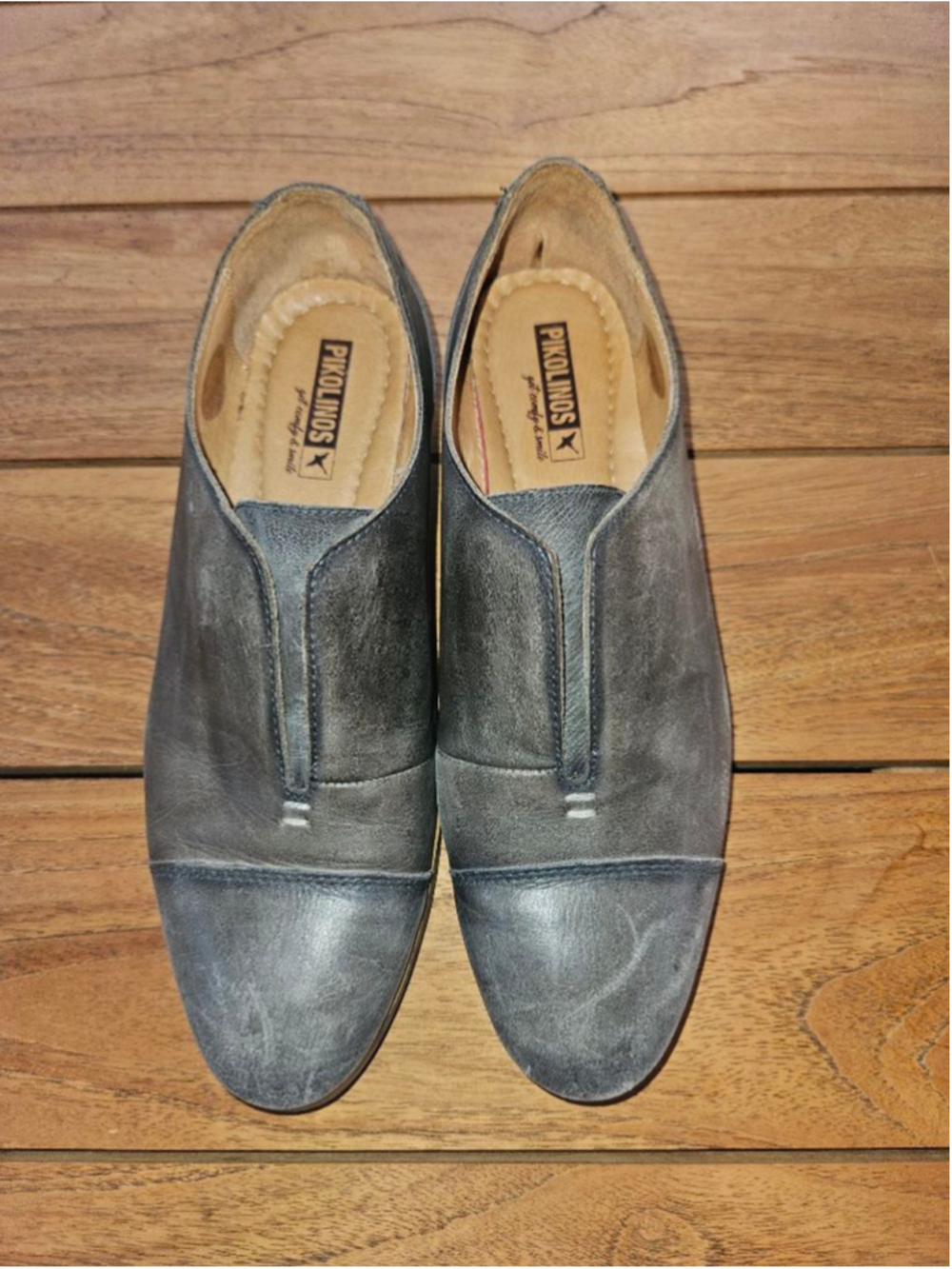 Pikolinos Santorini Leather Women's Shoes SZ 40 (9-9.5) Loafer Grey OxfordPi